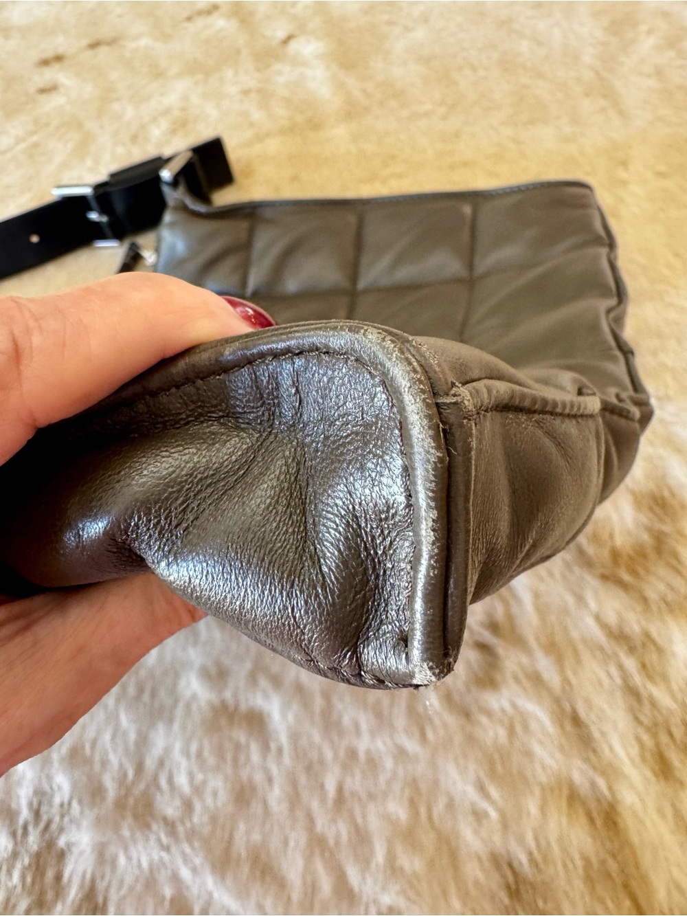 AllSaints Edburg choc brown leather puffer shoulder bag - Picture 5 of 10